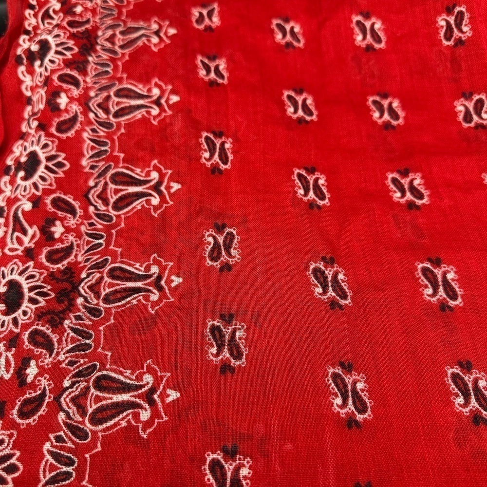 Saint Laurent Silk Cashmere Red Bandana Scarf Hedi Slimane - Picture 2 of 4